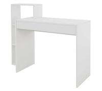 ML-Design Bureau avec 3 Etagères de Rangement, Table de Travail d'Ordinateur PC, Blanc,
