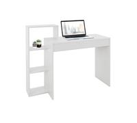 ML-Design Bureau avec 3 Étagères de Rangement, Table de Travail d'Ordinateur PC, Blanc, Weiß G