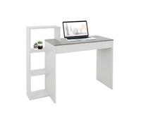 ML-Design Bureau avec 3 Etagères de Rangement, Table de Travail d'Ordinateur PC, Blanc