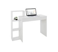 ML-Design Bureau avec 3 Etagères de Rangement, Table de Travail d'Ordinateur PC, Blanc,