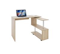 ML-Design Bureau d'Angle Pivotant 90°, Forme de L, 150x88x75 cm, MDF Chêne Sonoma, Combinaison Bureau d'Angle/Table de Travail