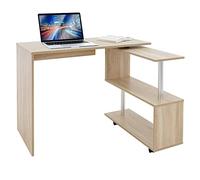 ML-Design Bureau d'angle Pivotant 90°, Forme de L, 150x88x75 cm, MDF Chêne Sonoma, Combinaison Bureau d'angle/Table de Travail d'Ordinateur PC, 4 roulettes, Table Informatique de Maison, Home Office