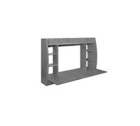 ML-Design Bureau Mural, Béton Gris, 110x75x48 cm, en Bois MDF Mélamine, avec Etagères et