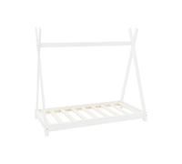 ML-Design Cadre de Lit d'Enfants Tipi 70x140 cm avec Sommier à Lattes, en Bois Massf Weiß G