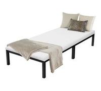 ML-Design Cadre de Lit Noir 90x200 cm avec Matelas H:10 cm, Ergonomique, Sommier à Lattes