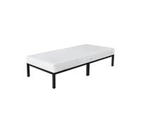 ML-Design Cadre de Lit Noir 90x200 cm avec Matelas H:16 cm, Ergonomique, Sommier à Lattes Schwarz G