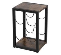 ML-Design Casier à Vin Range Bouteilles, 24x21x37,5cm, Vintage, Casier pour 4 Bouteilles, en Bois et Métal, Petit Porte-Bouteilles Autoportant, Décoration Rétro Porte-Vin pour Bar, Armoire de Cuisine