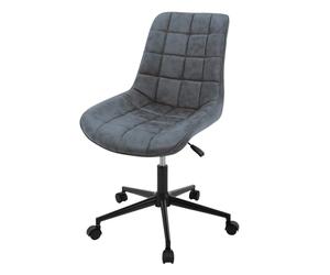 ML-Design Chaise de Bureau, Anthracite, en Simili, Réglable en Hauteur, Assise Rembourrée, Piètement Métallique, Dossier Ergonomique, Fauteuil Pivotante sur 5 roulettes Doubles, Tabouret Home Office