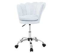 ML-Design chaise de bureau bleu clair, velours, base métallique, chaise rembourrée avec dossier, réglable en hauteur, 5 roulettes