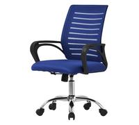 ML-Design Chaise de Bureau Ergonomique, Bleu, Réglable en Hauteur avec Accoudoirs, Fauteuil en Tissu Filet Respirant, Fonction Bascule, Pivotante à 360° avec roulettes, Chaise d'Ordinateur, Gaming