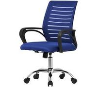 ML-Design Chaise de Bureau Ergonomique, Bleu, Réglable en Hauteur avec Accoudoirs, Fauteuil en Tissu Filet Respirant, Fonction Bascule, Pivotante à 360° avec roulettes, Chaise d'Ordinateur, Gaming