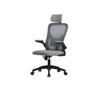 ML-Design Chaise de Bureau Ergonomique, Gris, en Maille, Appui-Tête et Accoudoirs