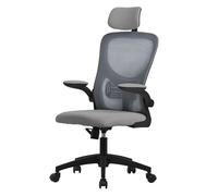 ML-Design Chaise de Bureau Ergonomique, Gris, en Maille, Appui-Tête et Accoudoirs Réglables, Soutien Lombaire, Fonction Bascule, Fauteuil Pivotante à 360° avec roulettes, Chaise d'Ordinateur, Gaming