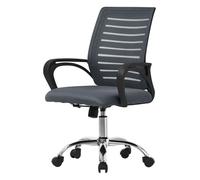 ML-Design Chaise de Bureau Ergonomique, Gris, Réglable en Hauteur avec Accoudoirs,