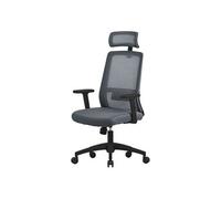 ML-Design Chaise de Bureau Ergonomique, Gris, Mesh, avec Appui-Tête Réglable, Accoudoirs,