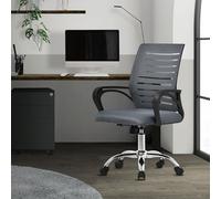 ML-Design Chaise de Bureau Ergonomique, Gris, Réglable en Hauteur avec Accoudoirs, Fauteuil en Tissu Filet Respirant, Fonction Bascule, Pivotante à 360° avec roulettes, Chaise d'Ordinateur, Gaming