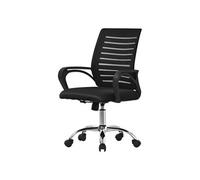 ML-Design Chaise de Bureau Ergonomique, Noir, Réglable en Hauteur avec Accoudoirs, Fauteuil en Tissu Filet Respirant, Fonction Bascule, Pivotante à 360° avec roulettes, Chaise d'Ordinateur, Gaming