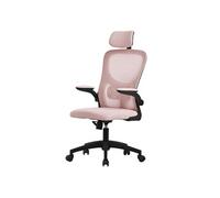 ML-Design Chaise de Bureau Ergonomique, Rose, en Maille, Appui-Tête et Accoudoirs