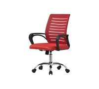 ML-Design Chaise de Bureau Ergonomique, Rouge, Réglable en Hauteur avec Accoudoirs, Fauteuil en Tissu Filet Respirant, Fonction Bascule, Pivotante à 360° avec roulettes, Chaise d'Ordinateur, Gaming