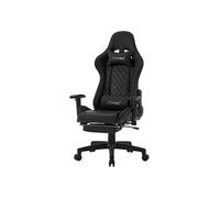 ML-Design Chaise de Gaming avec Repose-pieds, Noir, Similicuir, Chaise de Bureau