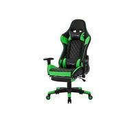 ML-Design Chaise de Gaming avec Repose-pieds, Vert, Similicuir, Chaise de Bureau