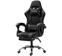 ML-Design Chaise de Gaming/Massage, Noir-Gris, Cuir PU, Ergonomique/Pivotant/Réglable Noir