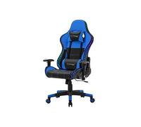 ML-Design Chaise de Jeu avec LED RGB, Haut-Parleurs Bluetooth, Bleu, Similicuir, Chaise de
