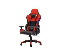 ML-Design Chaise de Jeu avec LED RGB Haut-Parleurs Bluetooth Rouge Similicuir Chaise de Bureau Ergonomique Dossier Haut
