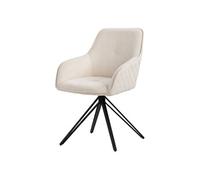 ML-Design Chaise de Salle à Manger, Crème, en Textile Tissé, Chaise Rembourrée avec