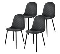 ML-Design Chaise de Salle à Manger, Lot de 4, Anthracite, Revêtement en Velours, Pieds en Métal Noir, avec Dossier Ergonomique, Design Moderne, pour Le Salon Bureau Chambre Cuisine, Kit de Montage