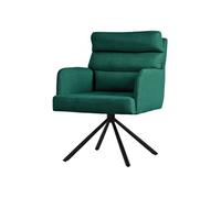 ML-Design Chaise de Salle à Manger Vert Foncé, Pivotante Position Voiture, Chaise Rembourrée Revêtement Polyester, Chaise avec Accoudoirs et Dossier, Coussin de Dossier Amovible Fauteuil Salon Cuisine