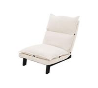 ML-Design Chaise de Sol Beige, Fauteuil Lounge de Relaxation Rembourré, Dossier Réglable,