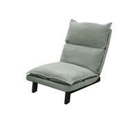 ML-Design Chaise de Sol Gris-Vert, Fauteuil Lounge de Relaxation Rembourré, Dossier Réglable, Housse Douce en Lin, Structure en Acier Robuste, Coussin de Siège Canapé Méditation, Lazy Sofa pour Salon