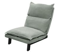 ML-Design Chaise de Sol Gris-Vert, Fauteuil Lounge de Relaxation Rembourré, Dossier Réglable, Housse Douce en Lin, Structure en Acier Robuste, Coussin de Siège Canapé Méditation, Lazy Sofa pour Salon