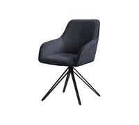 ML-Design Chaise Salle à Manger Pivotante Textile Anthracite avec Accoudoir Dossier 360