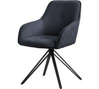 ML-Design Chaise Salle à Manger Pivotante Textile Anthracite avec Accoudoir Dossier 360
