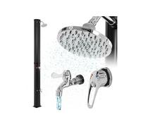 ML-Design Douche de Jardin Solaire 35L 217cm - Incl. Douchette à Pied et Pommeau de Douche