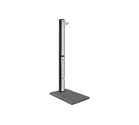 ML-Design Douche Solaire 35 L 217 cm Carré Argent-Noir avec Plaque de Sol Gris Foncé, Silber, Schwarz