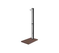 ML-Design Douche Solaire 35L 217cm Carrée Argent/Noir avec Élément de Sol Marron, avec Silber, Schwarz