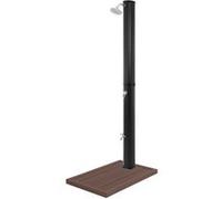 ML-Design Douche Solaire 35L 217cm Carrée Noir avec Élément de Sol Marron, avec Douche de Schwarz