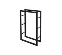 ML-Design Étagère à Bois de Chauffage 60x100x25 cm Rectangulaire en Métal Noir, pour Intérieur/Extérieur, Porte-bûche Verticale Support de Rangement Stable Bois de Cheminée Poêle Design Moderne