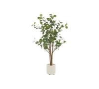 ML-Design Eucalyptus Artificiel 120 cm Décoratif, Plante Verte Grande avec Tronc en Bois