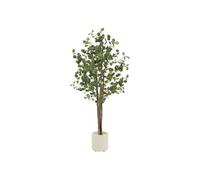ML-Design Eucalyptus Artificiel 180 cm Décoratif, Plante Verte Grande avec Tronc en Bois Naturel, Fausse Plante en Pot, Déco Aspect Naturel, Arbre pour Intérieur/Extérieur Chambre Balcon Salon Bureau