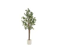 ML-Design Eucalyptus Artificiel 210 cm Décoratif, Plante Verte Grande avec Tronc en Bois