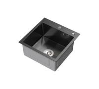 ML-Design Evier Cuisine 45x45 cm Anthracite Acier Inoxydable Carré Simple Bac Petit