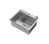 ML-Design Evier Cuisine Inox 55x45 cm Rectangulaire Encastrable Simple Bassin Acier