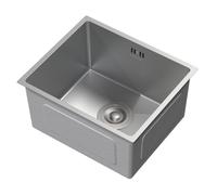 ML-Design Évier de Cuisine en Acier Inoxydable, 34x40 cm, Argenté, avec Vidage et Trop-Plein, Bassin à Encastrer, Rectangulaire