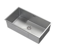 ML-Design Évier de Cuisine XXL en Acier Inoxydable, 70x40 cm, Argenté, avec Vidage et Trop-Plein, Bassin à Encastrer, Rectangulaire