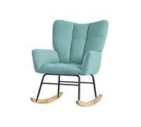 ML-Design Fauteuil à Bascule Sauge, avec Housse en Tissu Eponge, Structure en Acier, Pieds