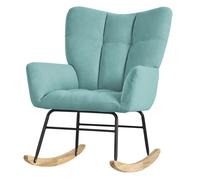 ML-Design Fauteuil à Bascule Sauge, avec Housse en Tissu Eponge, Structure en Acier, Pieds